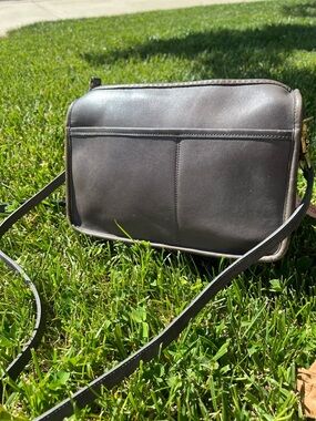 Vintage coach flannel grey Leather Crossbody Bag - Classic Minimalist